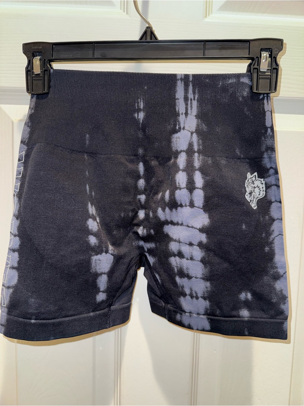 Darc Sport Black and Light Gray Tie-Dye Athletic Bike Shorts